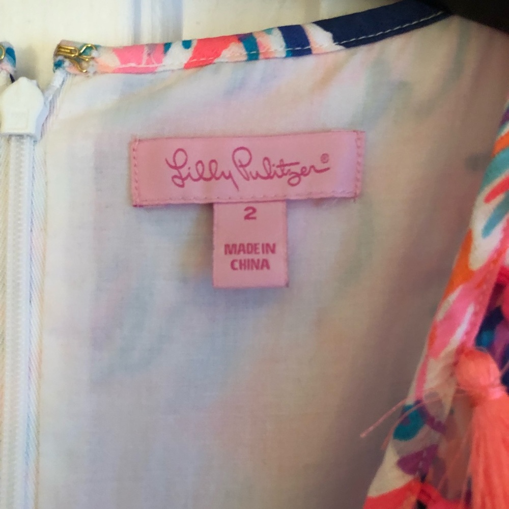 Lilly Pulitzer Shift Dress With Tassel Neckline - Picture 10 of 12